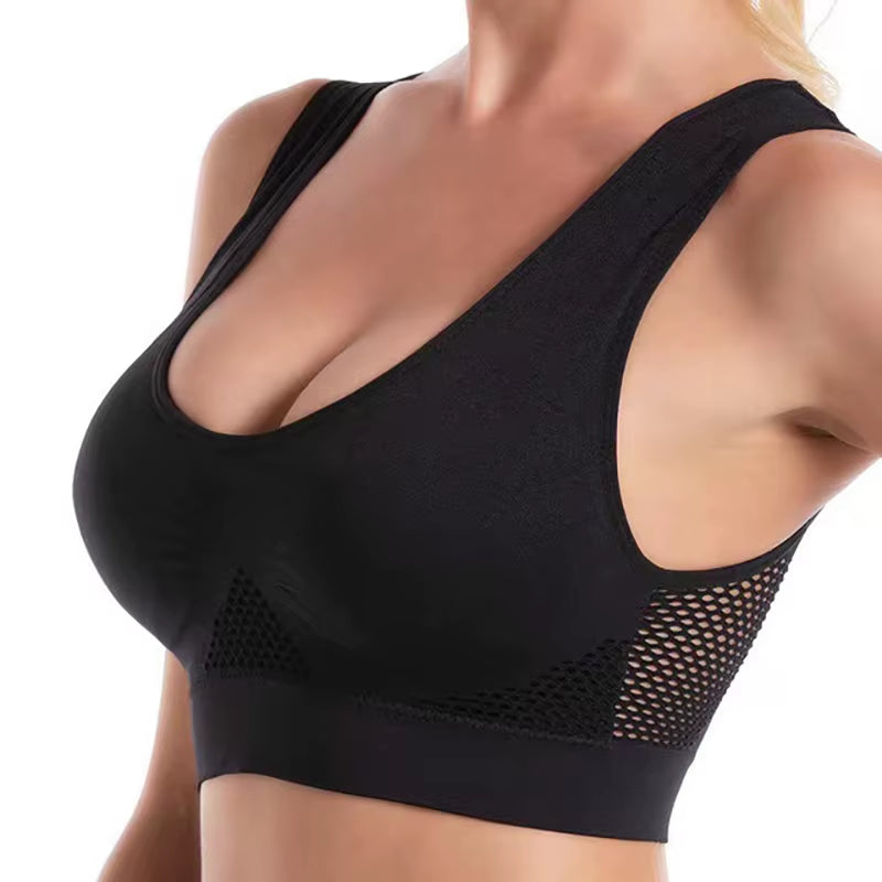 1PC Breathable Sports Bra Top Fitness Women Brassiere Removable Padded Sport Bra Running Gym Seamless Push up Bras