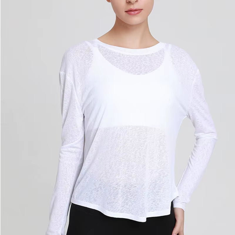 Women'S Sports Wear for Fitness Running Jogging Seamless Long Sleeve Gym Woman Sport Shirt Yoga Top Female Workout Tops T-Shirt